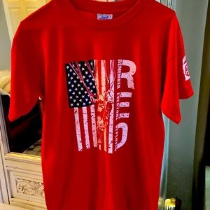 USA means large, wounded warriors t shirt. Airborne.